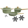thumbnail image 1 of Juego de Ollas y Sartenes 5 Piezas Hudson Olive Aluminio Con Capa Antiadherente, Batería de Cocina de Cocción Eficiente, Fácil de Limpiar Aptas para Lavavajillas, Color Verde Oliva, 1 of 8