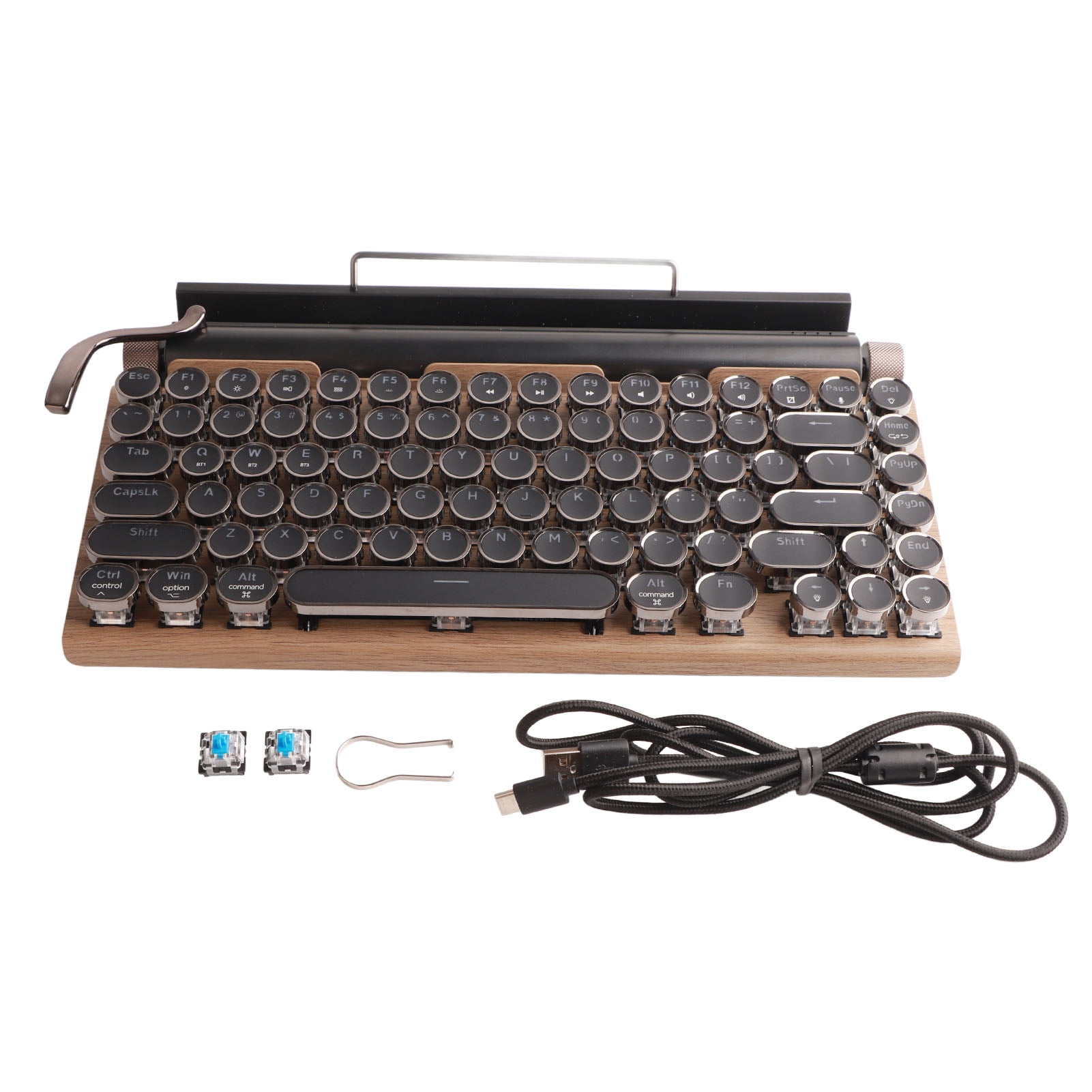 Blue Switch Mechanical Keyboard,Typewriter Keyboard 83 Keys Bluetooth Mechanical Keyboard Typewriter Keyboard Effortless Installation