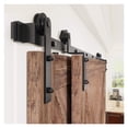 thumbnail image 1 of I-Shaped Bent Sliding Barn Door Hardware,4-16FT Black Track Roller System For Kitchen Door Intreior Door ,Long Lasting, 1 of 6