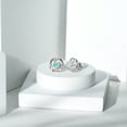 thumbnail image 5 of Rosec Jewels 1.25 CT Ethiopian Opal and Diamond Swirl Stud Earrings for Women, 10K White Gold, 5 of 9