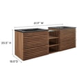 thumbnail image 3 of Modway Render Wall-Mount Bathroom Vanity in Walnut/Black, 3 of 11