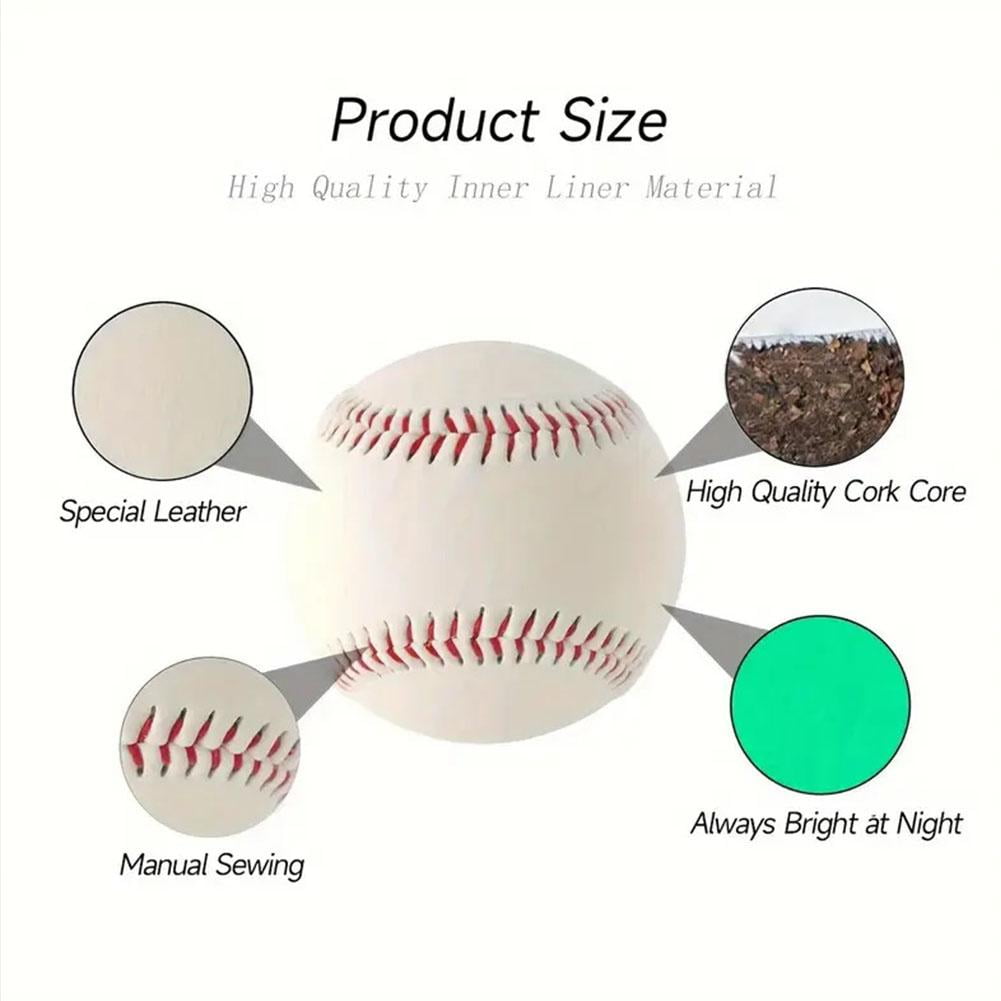 3 Pack Glow in The Dark Baseball, Official Size 9 Inch Light Up Balls for Night Training, Hard Wood Core, Outdoor Sports Gift for Boys Girls