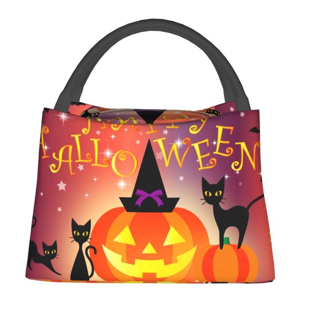 Fotbe Halloween Bolsa Térmica Portátil con Estampado, Bolsa de Entrega de Alimentos Aislada, Bolsa Reutilizable de Gran Capacidad para Comidas y Supermercado