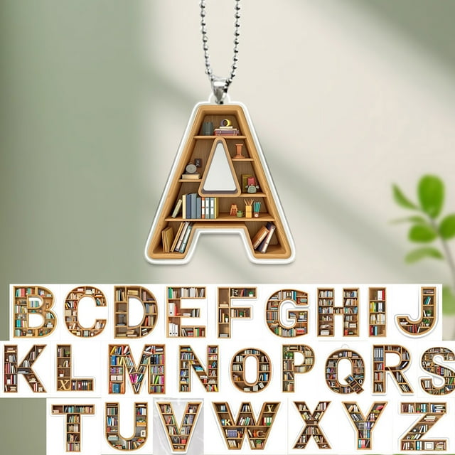 Llavero Acrílico con 26 Letras Del Alfabeto | Diseño de Estantería Colorido | Material Acrílico Duradero para Llaves, Bolsos y Decoración