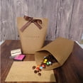 Ludlz 5Pcs Medium Size Gift Bags Gold FoilThank You Brown Paper Bags
