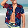 thumbnail image 5 of Lsque Red White Blue Fireworks pattern Hawaiian Shirt for Men, Unisex Summer Beach Casual Short Sleeve Button Down Shirts-Small, 5 of 9