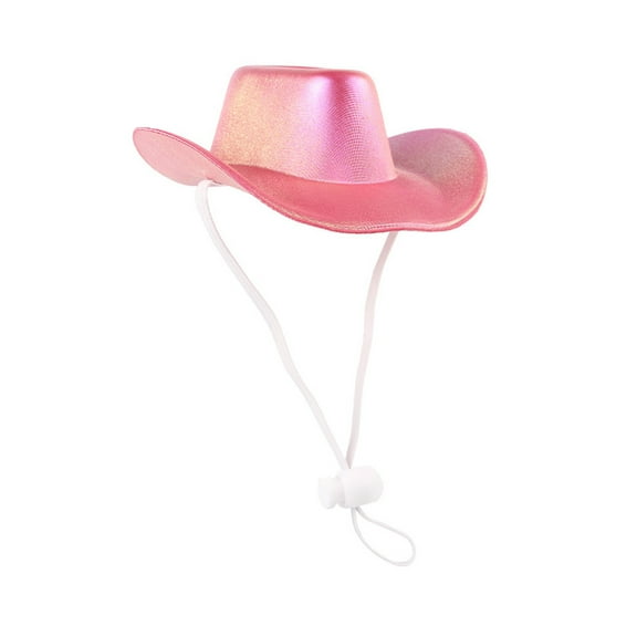 Cowboy Hat for Dogs & Cats Outdoor Sun Blocking with Adjustable Neck Strap Polyester Stylish Comfortable