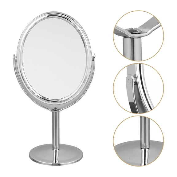Squalise Concise Tabletop Makeup Mirror Desktop Mirror Cosmetic Mirror (Silver)