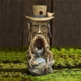 thumbnail image 3 of Jeco 31" Tree Stump Face Fountain With LED Light And Bird House, 3 of 7