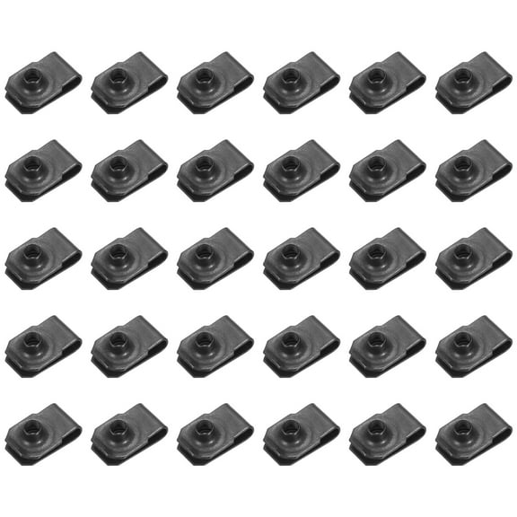 Uxcell U-Style Clip-On Nut, Regular Extruded U-Nut U-Type Fasteners Hardware Nut for Automotive Metal Cars Motorcycles Black M5-0.8