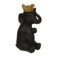 thumbnail image 1 of Sagebrook Home Polyresin 14" Elephant W/ Crown, Black/Gold, 1 of 3