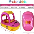 thumbnail image 4 of EIMELI Baby Inflatable Pool Float with Sun Protection Canopy，Car Shaped Babies Swim Float Boat for Toddler Infant Swim Ring Pool Spring Floaties Summer Beach Outdoor Play Fit 6-36Months, 4 of 7