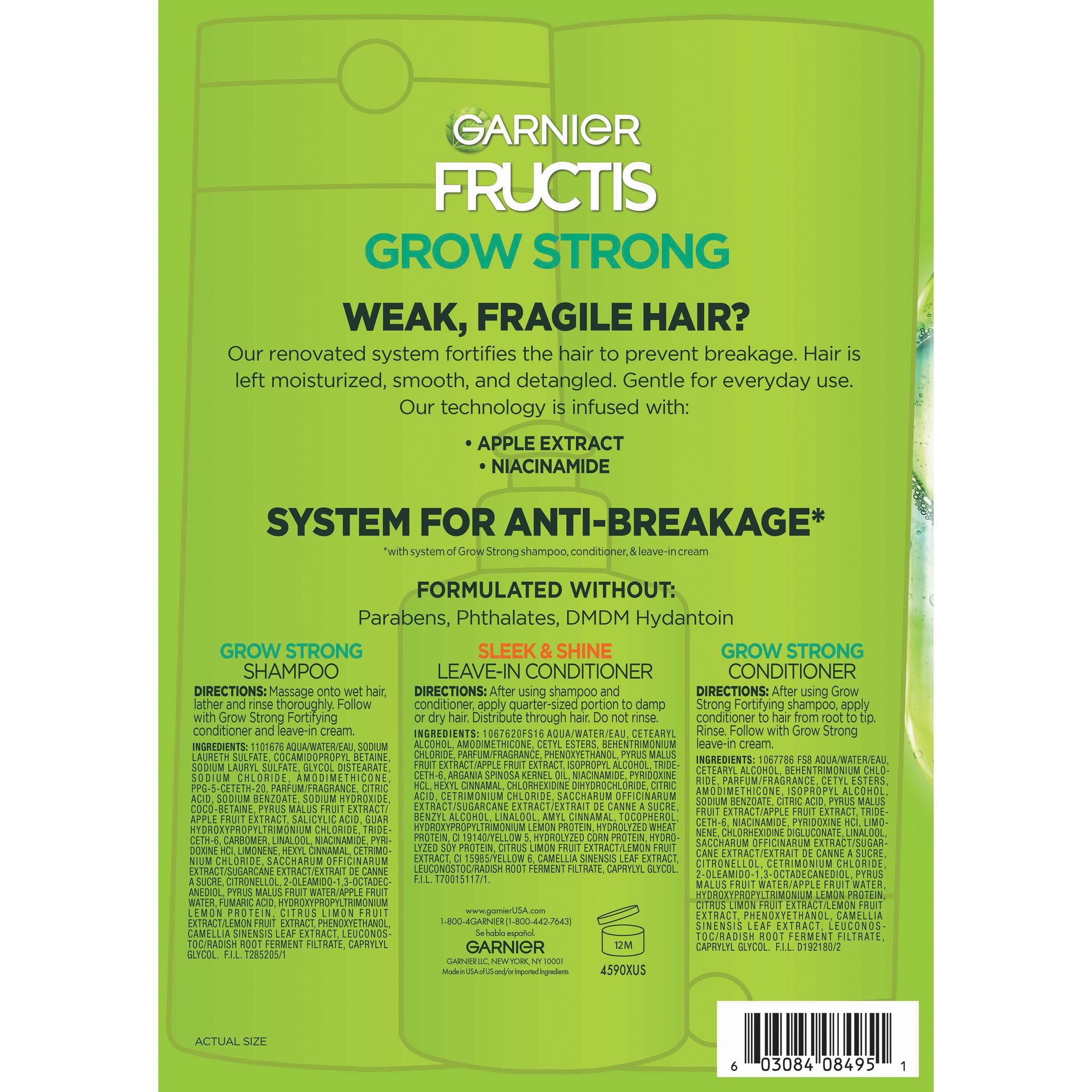 ($16 Value) Garnier Fructis Grow Strong Shampoo Conditioner and Treatment Gift Set, Holiday Kit - image 4 of 4