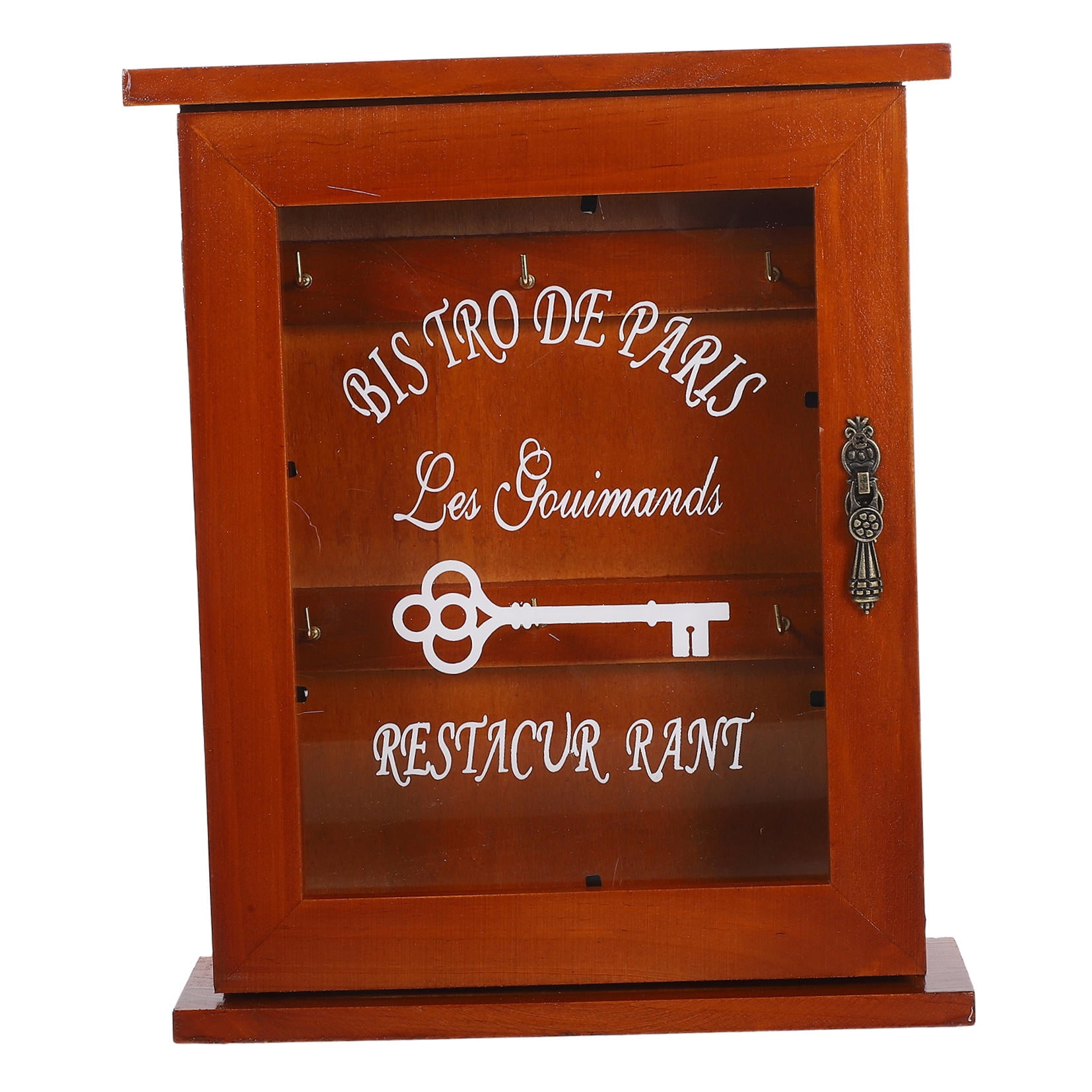 Greenadscape 1Pack Rectangular Wooden Key Box Wall Mount for Home Indoor Use 9.82x8.25x2.28in