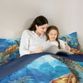 thumbnail image 6 of Feelyou Kawaii Sea Turtle Bedding Comforter Set for Teen, Marine Coral Twin Comforter Sets, Ocean Animal Theme Reversible Bedding Set, Lightweight Room Decor, 2-Piece, 6 of 9