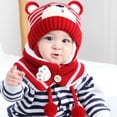 thumbnail image 2 of Kids Winter Warm Hat Baby Earflap Beanie Hat with Scarf Cut Baby Infant Knit Hat, 2 of 7