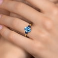 thumbnail image 4 of Gem Stone King 10K Yellow Gold Swiss Blue Topaz and Blue Sapphire Engagement Ring for Women | 2.95 Cttw | Oval 9X7MM | Gemstone November Birthstone | Size 5, 4 of 6
