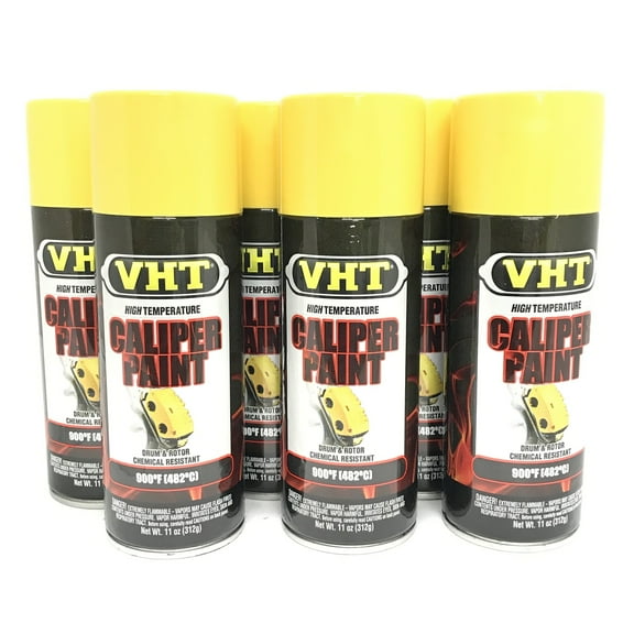 VHT SP738-6 PACK BRIGHT YELLOW Brake Caliper Paint, Drums, Rotors Paint - High Heat -11oz
