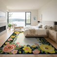 thumbnail image 3 of ODIKA 9'x12' Washable Area Rug Non-Slip, Chair-Friendly Layered Door Striped Welcome Vintage Velvet Doormat Sunburst for Dining Room, Basement, Large Office, 3 of 7