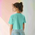 thumbnail image 5 of Dalix Smile Face Boxy Short Sleeve Tee Relaxed Summer Cotton Garment Dyed Womens in Mint S Small, 5 of 5