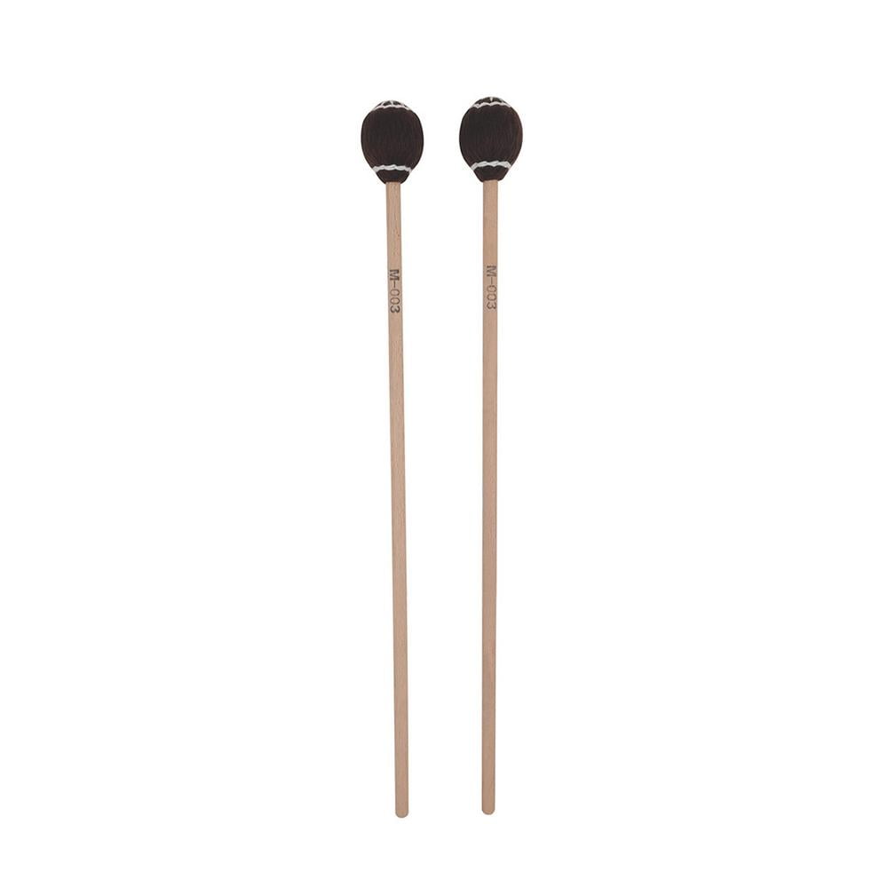1 Pair Marimba Mallets Sticks Medium Hard Yarn Head Marimba Mallets with Wood Handle for Percussion Bell 
