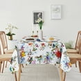 thumbnail image 4 of Spring Summer Floral Tablecloth Rectangle 60x84 Inch, Outdoor Tablecloth Vintage Birds Flower Table Cloth Decor for Dinner Party Picnic, 4 of 6
