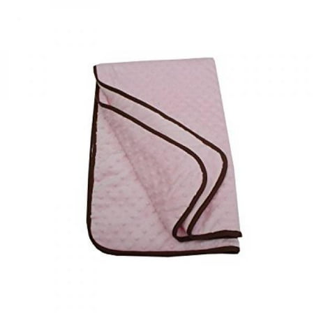 American Baby Company Minky Dot Cradle Comforter with Chocolate Trim, Pink
