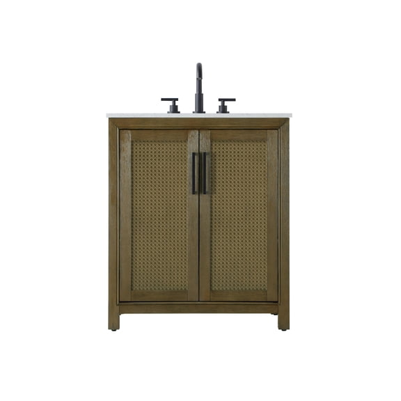 Elegant Lighting Vf29530 Alina 30" Free Standing Single Basin Vanity Set - Hazel Oak