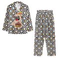 thumbnail image 3 of Kuiaobaty Pug Dog Print Pajamas for Women Soft Button Up Pajama Set Long Sleeve Shirt and Pajama Pants with Pockets Lounge Sets Holiday Sleepwear, L, 3 of 7