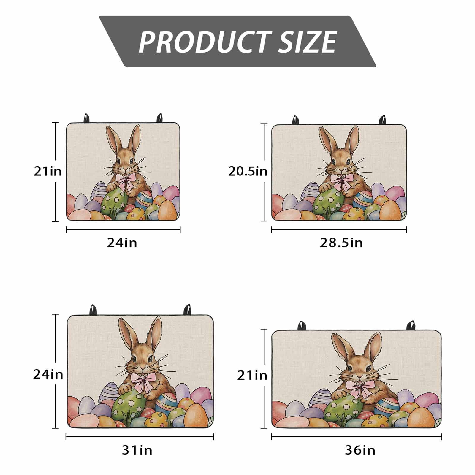 Easter Rabbits, Stove Top Cover for Electric Stove, Heat-proof & Non Slip Glass Top Stove Cover Protector, Easter Bunny Farmhouse Country Eggs Kitchen Flat Cooktop Rubber Mat 24x21 Inches