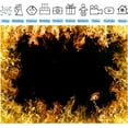 thumbnail image 3 of Fire Backdrop Golden Roaring Fire Flames Black Birthday Background Bonfire Firefighter Birthday Party Decorations Banner Photo Booth Props, 3 of 4