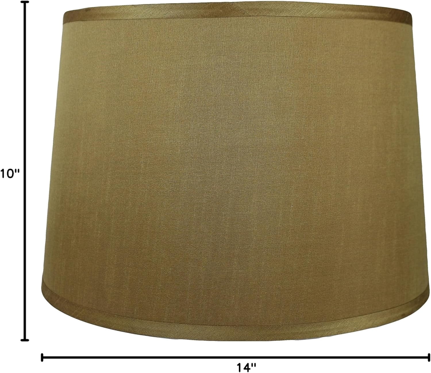 Urbanest Hardback Faux Silk French Drum Lampshade – 12" Top x 14" Bottom x 10" Slant Height – Gold Tone –Spider Fitter- Classic Lampshade for Table Lamps, Floor Lamps & Accent Lighting- 1 Piece