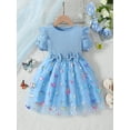 thumbnail image 2 of Bellafa Toddler Tutu Jersey Dress Little Girls Fluffy Bowknot Summer Dresses Casual Party Tulle Sundress for Kids 2-6Y-Butterfly, 2 of 8
