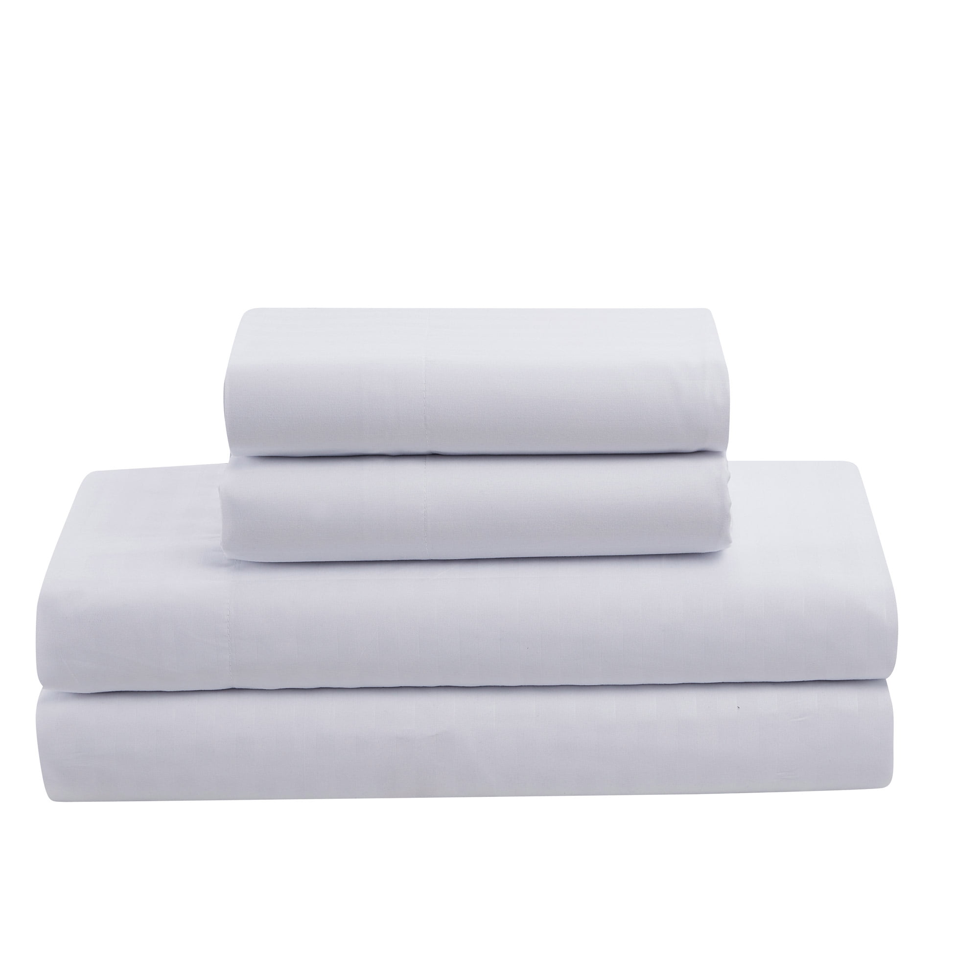 Dobby Stripe Bed In A Bag 8 Piece Comforter Sheet Bed Skirt Sham Set Twin - White