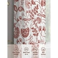 thumbnail image 3 of Boho Red Floral Sheer Curtains for Living Room Bedroom Vintage Farmhouse Paisley Plant Leaf Sheer Curtains 63 Inch Long 2 Panels Set Light Filtering Curtain Window Treatments Drapes for Dining Room, 3 of 6