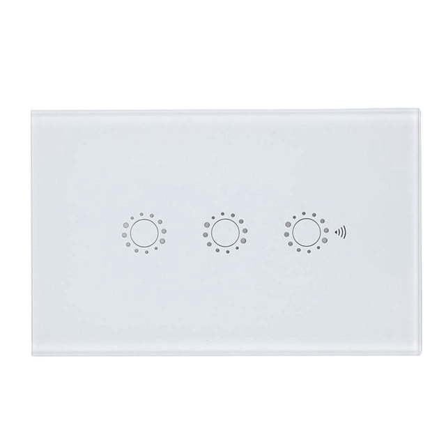 Sonew Smart Touch Switch,1/2/3 Gang Smart WIFI Wireless Touch Switch Panel US Standard Switch Remote APP Control,Wireless Touch Switch