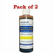 Major Povidone Iodine Topical Antiseptics Solution 8 oz, 2-Pack