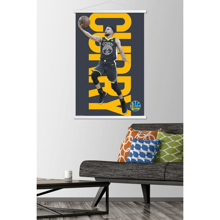 NBA Golden State Warriors - Stephen Curry 18 Wall Poster, 14.725 inch x 22.375 inch, Framed, FR16573BWD14X22EC