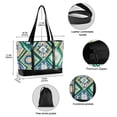 thumbnail image 2 of FORMRS Canvas Laptop Tote Bag for Women with 15.6" Computer Compartments Shoulder Handbag, Green Geometric Flowers, 2 of 7