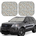 thumbnail image 6 of Kdxio White Popcorn Print 2-Piece Sun Shade Front Windshield - Foldable Car Front Window Sunshades for Most Sedans SUV Truck, 6 of 6