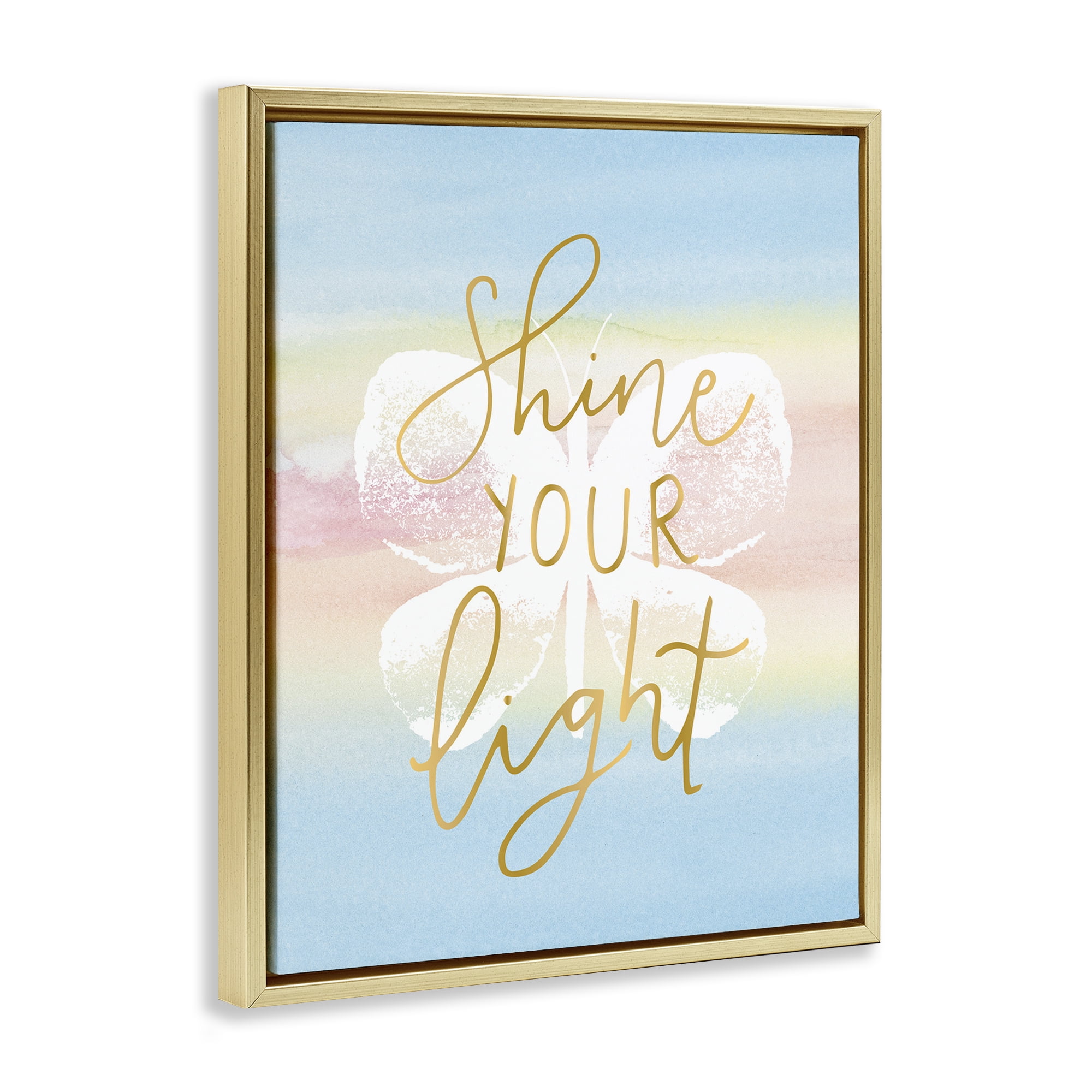 Stupell Industries Shine Your Light Animals & Insects Painting Gold Floater Framed Art Print Wall Art, 25 x 31