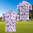 thumbnail image 4 of KUIFORTI Purple Butterfly Matching Golf Shirts for Couple His and Hers Golf Shirts 4-Way Stretch Matching Mens Hawaiian Shirt Suitable for Tennis Enthusiasts Lightweight Quick Dry, 4 of 6