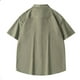 thumbnail image 3 of pstuiky Camisa de manga corta para hombre, Camisa de manga corta con cuello vuelto y botones y bolsillos de color liso a la moda para hombre camisas casuales para hombre xl, 3 of 3