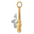 thumbnail image 2 of Collier Pendentif Hélice Ancre Dorée Bicolore 14k Bord de Mer, 2 of 8
