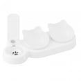 thumbnail image 6 of 3 in 1 Cat Bowl Set Detachable with 500ml Waterer Bottle 15 degree Tilted Dishes White, 6 of 8