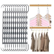 Behome Space Saving Hangers, 12 Packs Sturdy Metal Hangers Wardrobe Organizer, Magic Home Organization College Dorm Room Essentials for Girls Guys, Silver