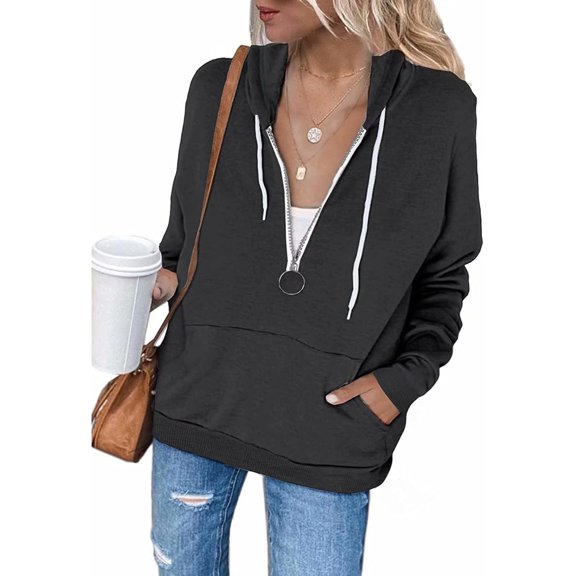 Womens Hoodie Full Zip Long Sleeve Lightweight Sweatshirts Pockets Jacket Coat Outerwear for Women Jacket Women Embroide Zipper Jacket Women Girl Jackets for Women Zip Jacket Women Lightweight Light