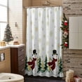 thumbnail image 3 of Christmas Snowman Bathroom Shower Curtain Winter Tree Gold Snowflakes Waterproof Washable Shower Curtains for Bathtub Bath Decor with Grommets and Hook 54 X 78 Inch, 3 of 8