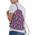 thumbnail image 4 of Yiaed Skull colorful flower daisy Print Drawstring Bags Drawstring Backpack Bulk String Back Pack Gym Sport Bag-Small, 4 of 5