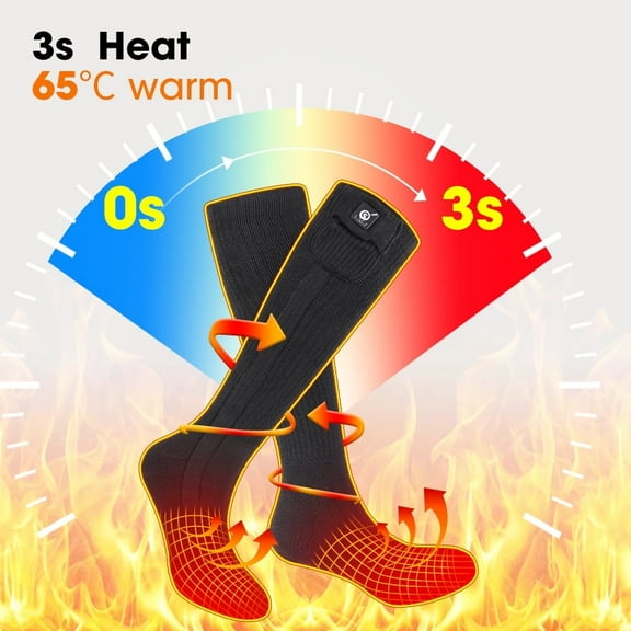 Snow Deer Electric Heated Socks,7.4V 2200mAh Battery Powered Cold Weather Upgraded Rechargeable Heat Socks for Men Women,Outdoor Riding Camping Hiking Motorcycle Skiing Warm Winter Socks